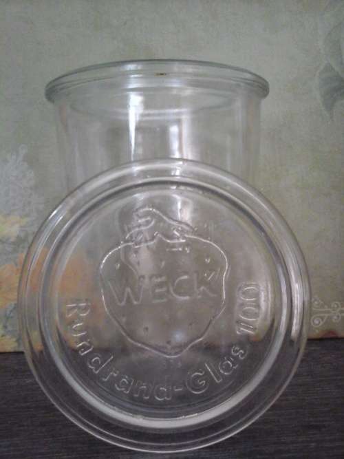 VINTAGE 'WECK RUND RAND GLASS 100' CANNING/STORAGE JAR