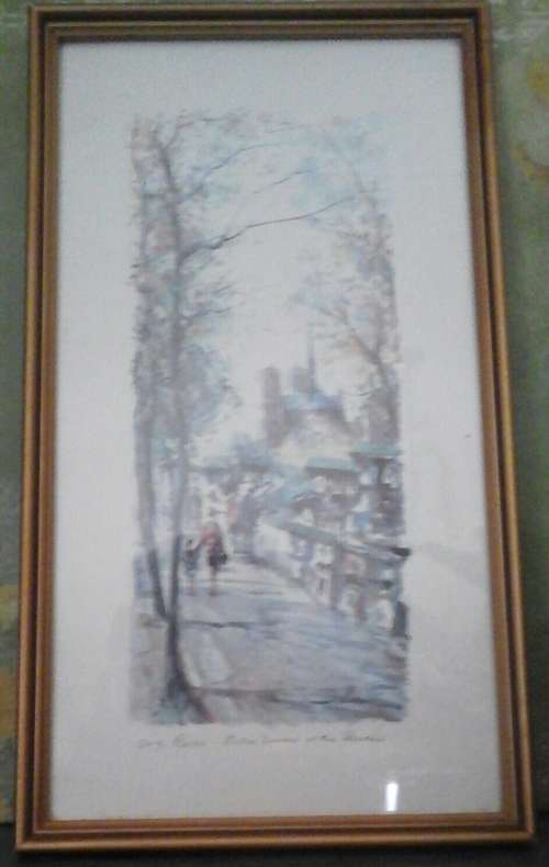 VINTAGE 'PARIS NOTRE DAME ET LES' WATER COLOUR PAINTING