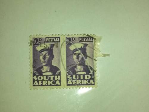 2 PENNY Stamp War Effort South Africa