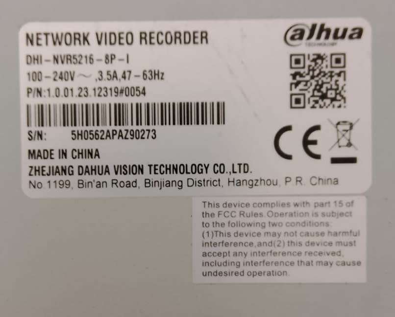 16 Channel Dahua NVR with 2TB HDD - DHI-NVR5216-8P-I