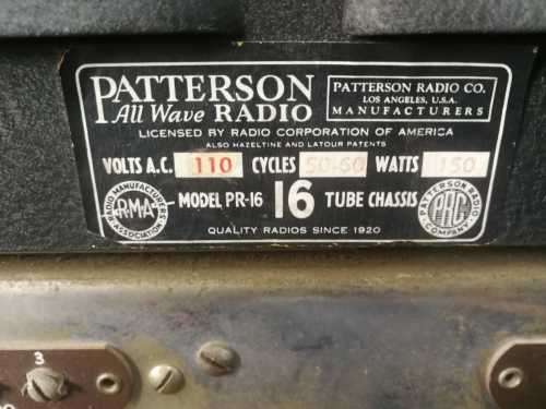 Antique Paterson 16 Tube All Wave Radio(1935)WORKING! 110v