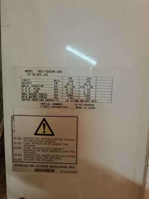 Rinnai Infinity 26 Gas and Electric Geyser(Huge Electricity Saver!)