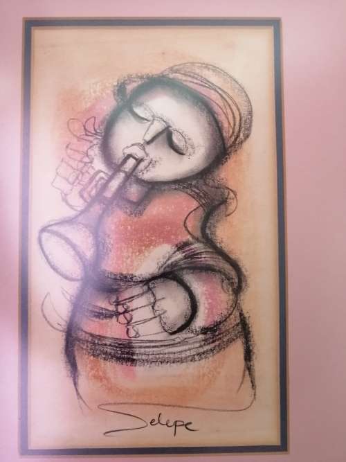 Pair of equisite Daniel Selepe Sketches - Original Collectible Art