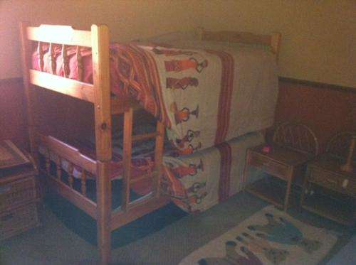 Pine bunk beds with two Spring mattresses