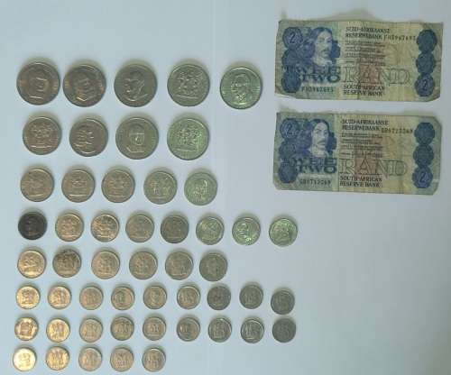 Lot of Old South African coins R1, 50c, 20c, 10c, 5c