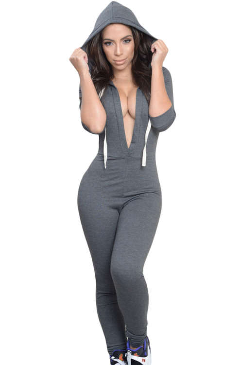 STYLISH HOODED WITH DRAW STRING JUMPSUIT