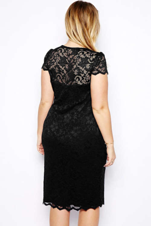 LOCAL STOCK **PLUS SIZE** BEAUTIFUL BLACK LACE MIDI DRESS
