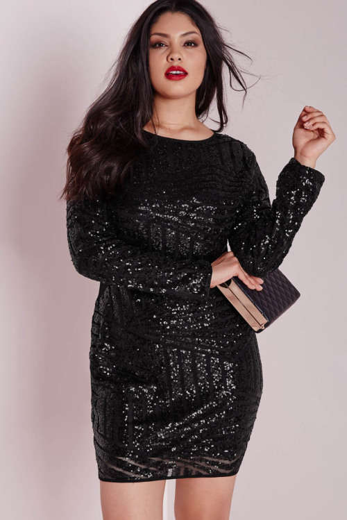 **PLUS SIZE** STUNNING ALL OVER SEQUIN DETAIL MINI DRESS