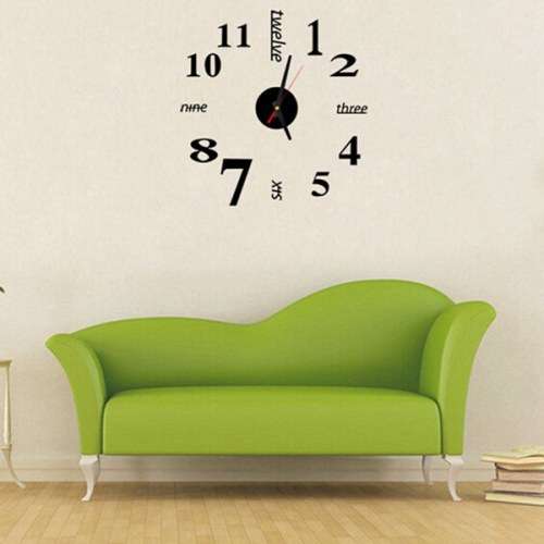 DIY Mini Modern Art Mirror Wall Clock 3D Sticker Design Home Office Room Decor