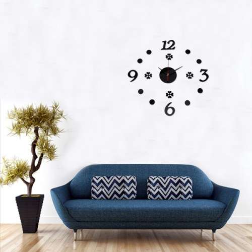 DIY Mirror Acrylic Digit Number Wall Clock Home Office Decor Sticker