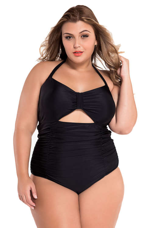 **PLUS SIZE** LOVELY RUCHED DETAIL SWIMSUIT