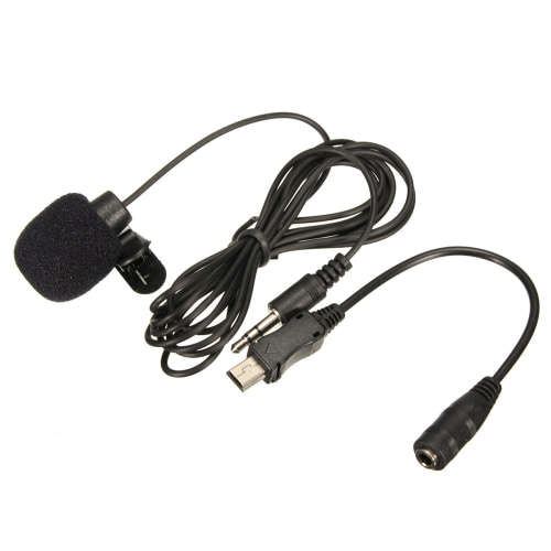 3.5mm External Microphone Mic Clip With Mini USB Cable Adapter for GoPro (FREE SHIPPING)