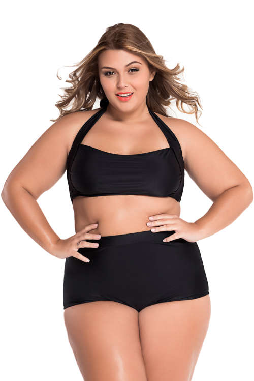**PLUS SIZE** SEXY SOLID COLOUR HIGH WAIST BIKINI