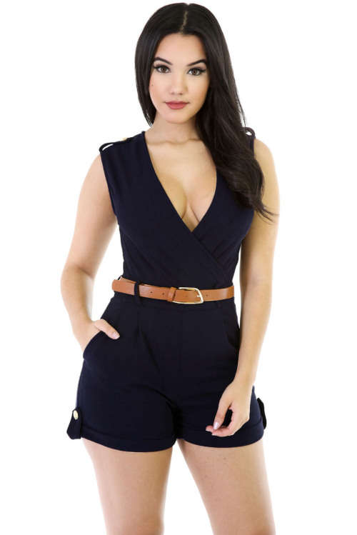 BEAUTIFUL BELT DETAIL SUMMER STYLE ROMPER (SMALL TO PLUS SIZE)
