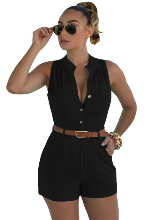 BEAUTIFUL BUTTON AND BELT DETAIL ROMPER (SMALL TO PLUS SIZE)