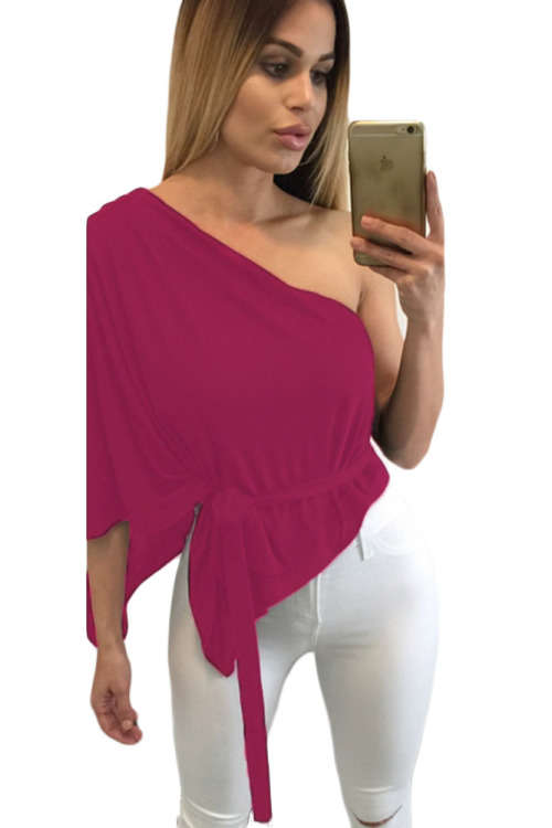 SEXY SINGLE SHOULDER FLARED TOP