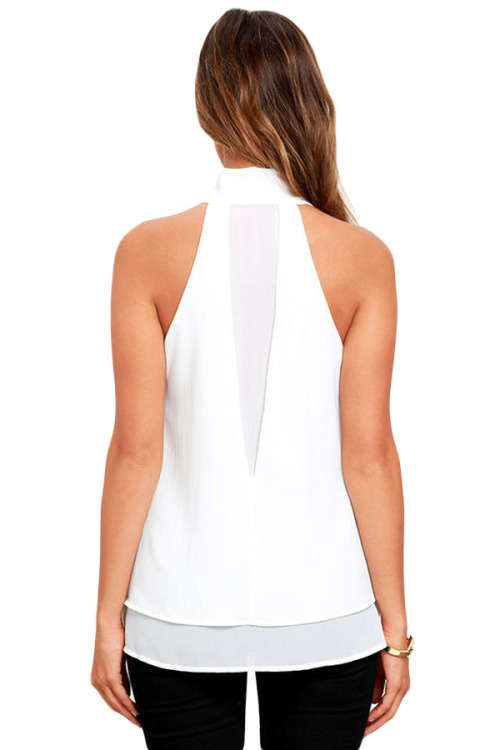 STYLISH DOUBLE CASCADING NECK TIE DETAIL TOP ( SMALL TO PLUS SIZE )