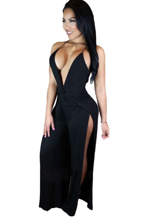 BEAUTIFUL BACKLESS HIGH SLIT JUMPSUIT