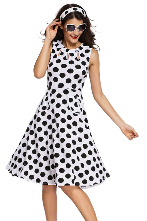 LOCAL STOCK PRETTY POLKA DOT VINTAGE STYLE DRESS