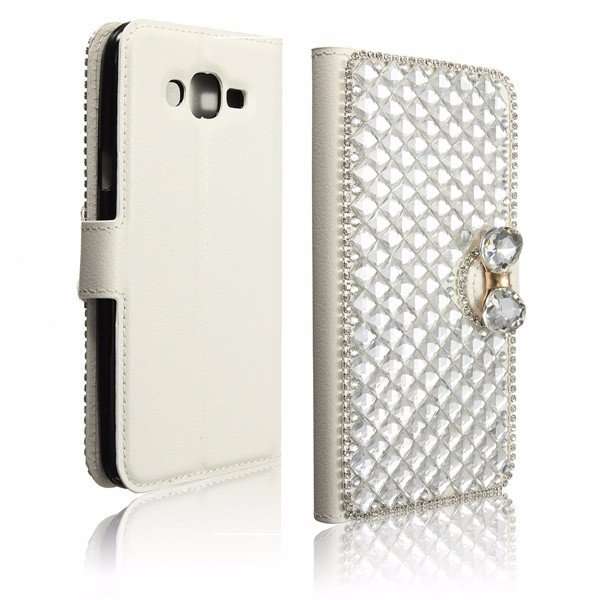 Luxury Crystal Rhinestone Leather Wallet Case Stand Cover for Samsung Galaxy J7