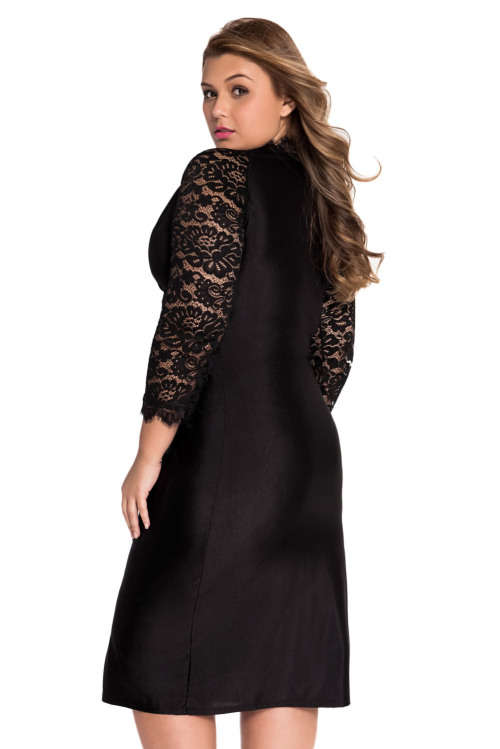 **PLUS SIZE** LOVELY LACE DETAIL COCKTAIL DRESS