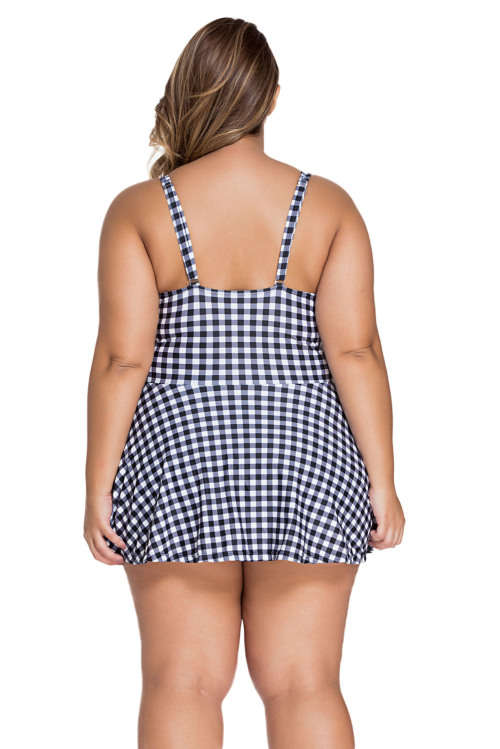 **PLUS SIZE** PRETTY PUSH UP SKIRT TOP TANKINI