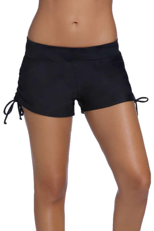 Black Swimsuit Bottoms Shorts Sport Active Swimwear Beachwear