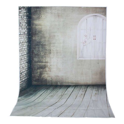 1.5x2.1m Arched Windows Gray Wall Non-Woven Shooting Studio Photography Background Backdrop