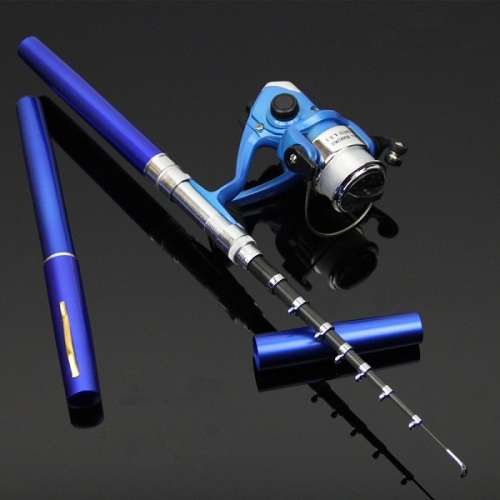 1.4M Aluminum Alloy Telescopic Fishing Rod Portable Rod Reel Line Combo