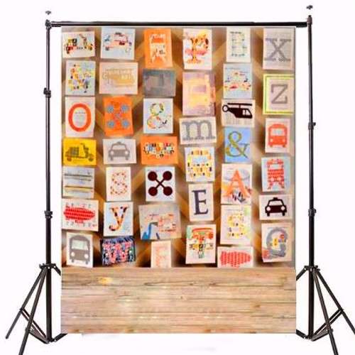3x5ft Alphabet Picture Board Children Photography Vinyl Background Studio Equipment