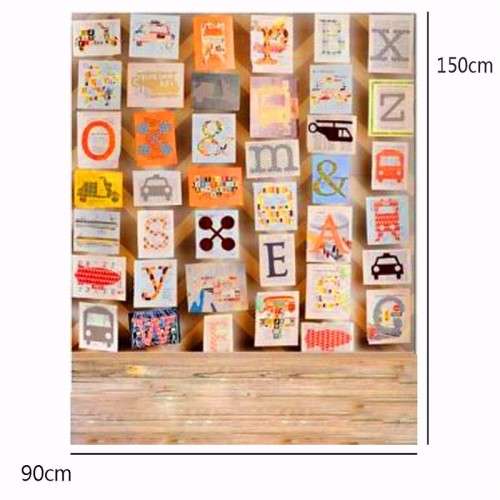 3x5ft Alphabet Picture Board Children Photography Vinyl Background Studio Equipment