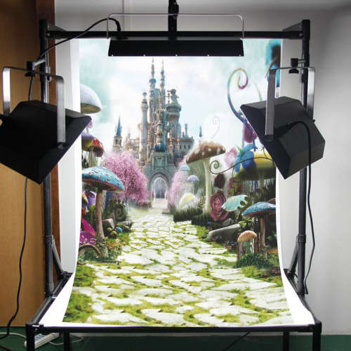 90x150CM 3x5FT Fairy Tale Mushroom Castle Vinyl Studio Photography Backdrop Props Background