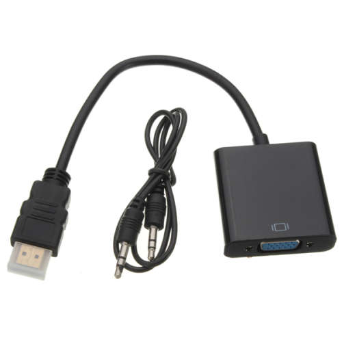 HDMI Male to VGA With Audio HD Video Cable Wire Converter Adapter