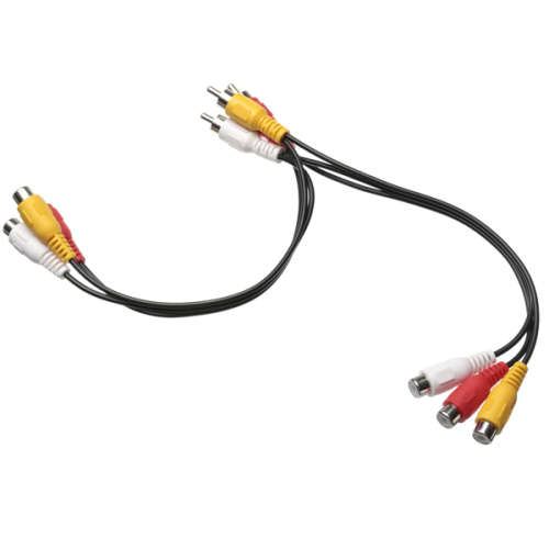 New 3 RCA Male To 6 RCA Female Plug Splitter Audio TV DVD Video Adapter AV Cable