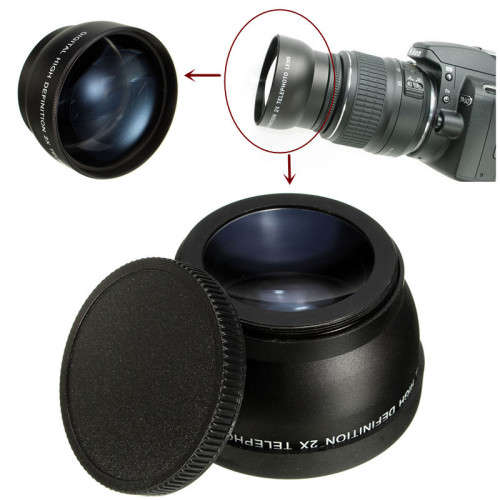 52mm 2X Telephoto Lens for Nikon D3100 D5200 D5100 D7100 D90 D60 DSLR Camera with Filter Thread