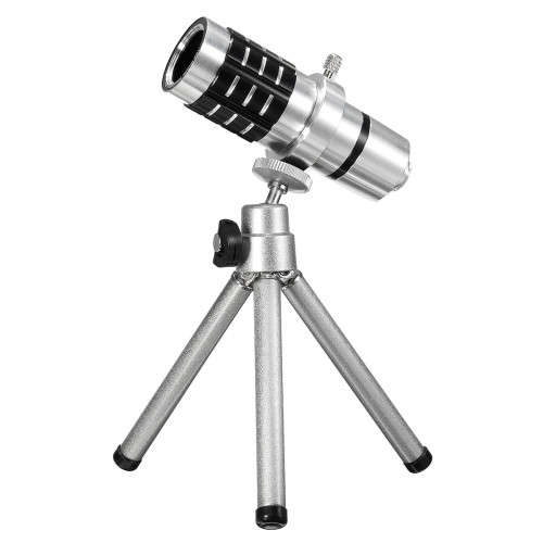Universal 12X Zoom Camera Telephoto Telescope Lens And Mount Tripod For Cell Phone Smart Phone