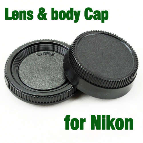 Rear Lens Cover and Camera Body Cap For Nikon D7000 D5100 D5000 D3100 D3000 D700 D90 D80 D70s.