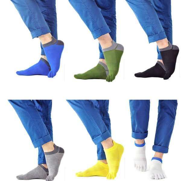 1 Pair Of Mens Cotton Toe Socks Five Finger Sports Outdoor Work Cotton