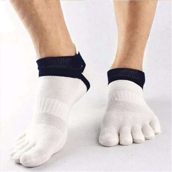 1 Pair Of Mens Cotton Toe Socks Five Finger Sports Outdoor Work Cotton