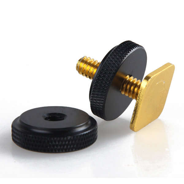 1/4 Inch Dual Gold Nuts Tripod Mount Screw To Camera Hot Shoe Adapter