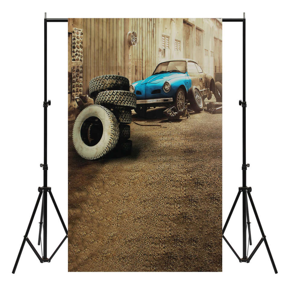 3x5ft Car Tire Garage Retro Photo Backdrop Photography Background Studio Props