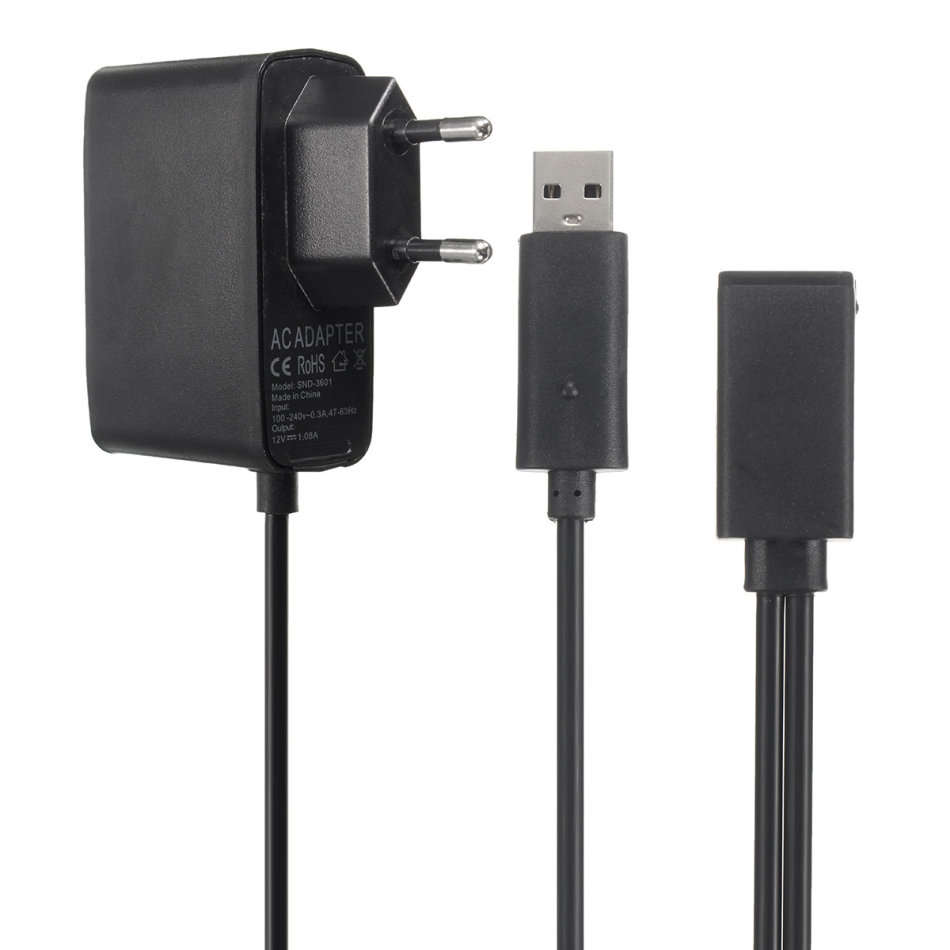 2.3m USB AC Adapter Power Supply Cable for Microsoft Xbox 360 Kinect Sensor