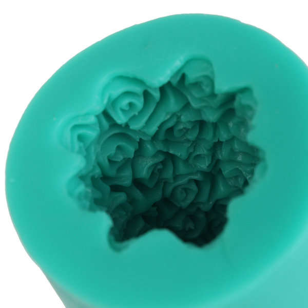 Silicone Rose Flower Candle Mold Soap Mould Cylinder Wedding DIY Baking Molds