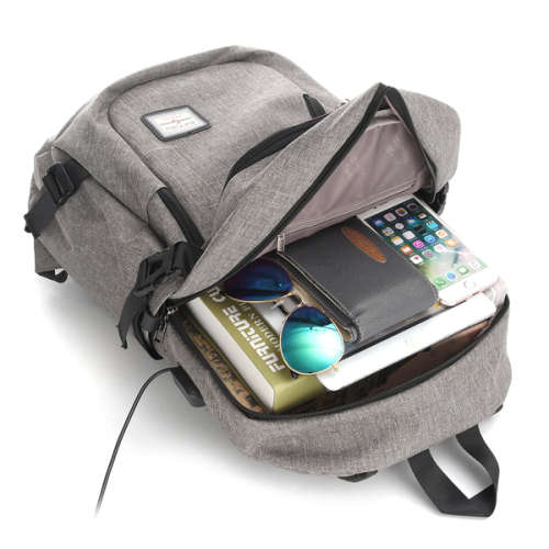 USB Charge Interface Casual Shoulder Canvas Bags Men Laptop Notebook Backpack