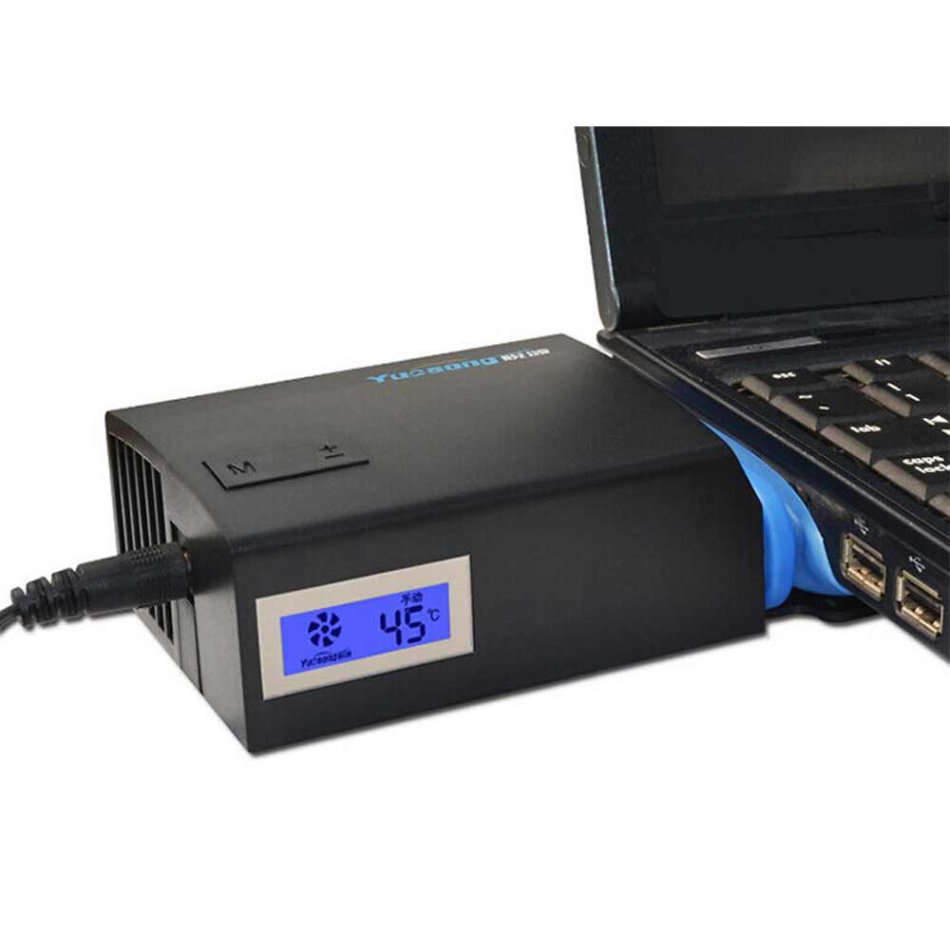 Suction Design LCD USB Cooling Fan Exhaust Vacuum Air Extracting Turbo Radiator for Laptop Notebook