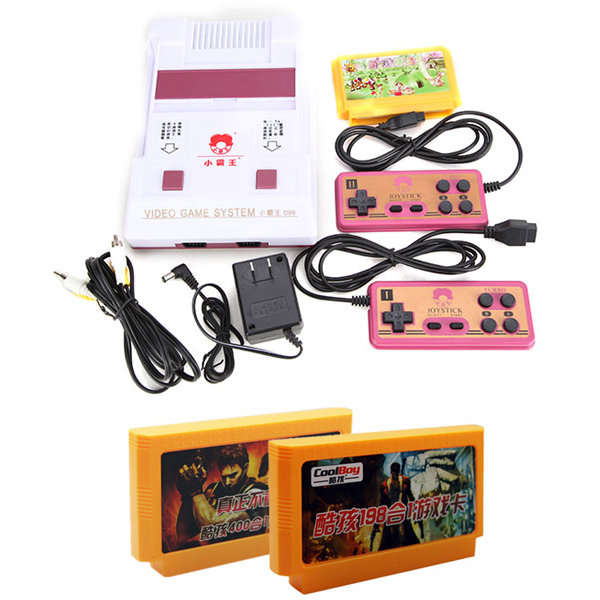 8 Bit Video TV Classic Game Console + 2Pcs (400 in 1 + 198 in 1) Game Cartridges