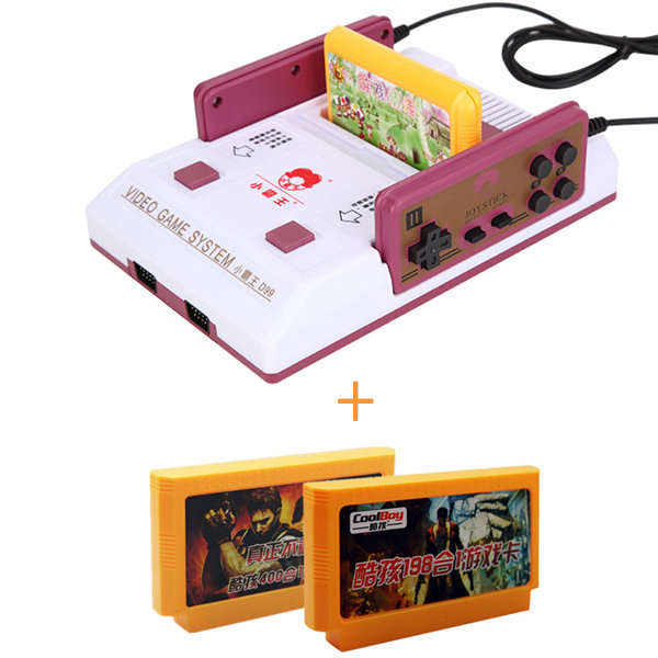 8 Bit Video TV Classic Game Console + 2Pcs (400 in 1 + 198 in 1) Game Cartridges