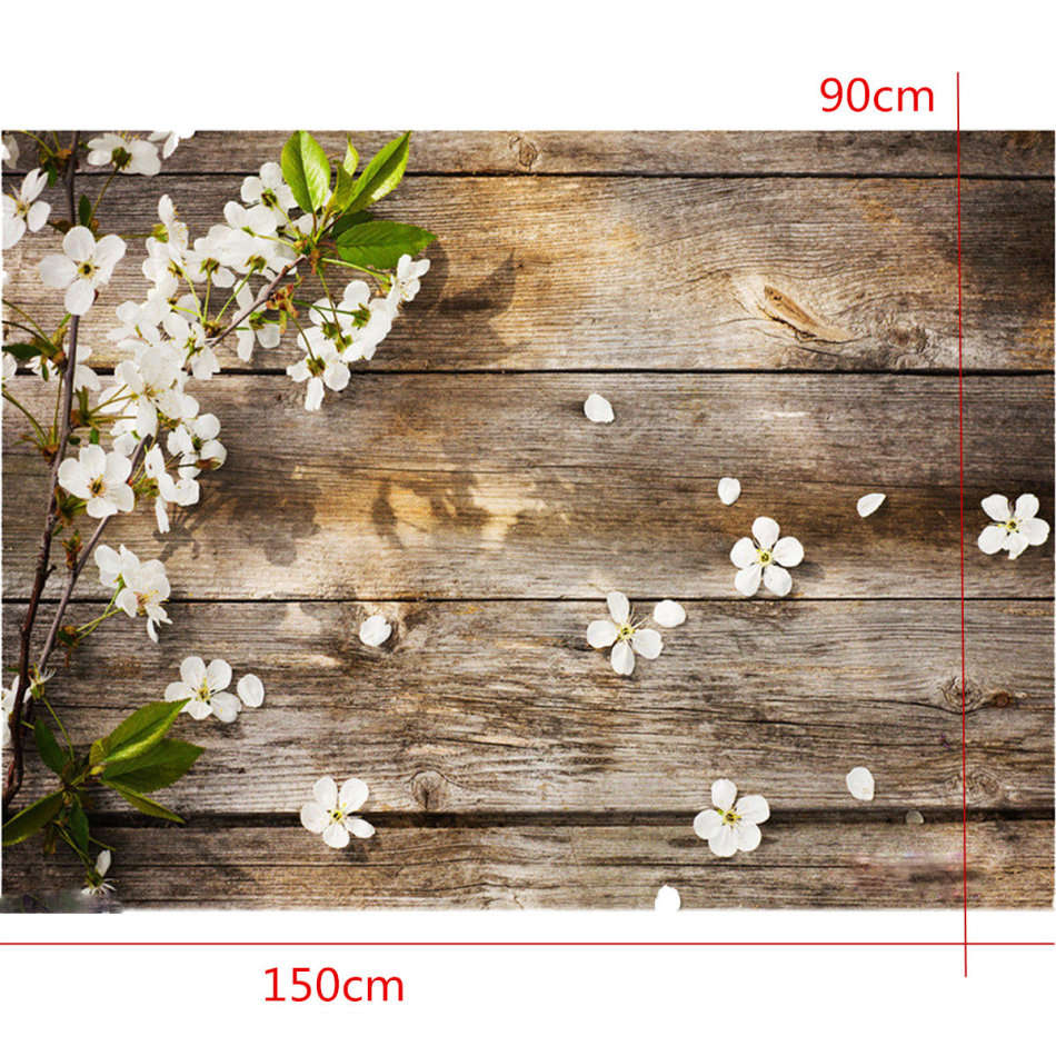 5x3FT Wood Floor Photography Backdrop Attractive Flower Background Studio Props