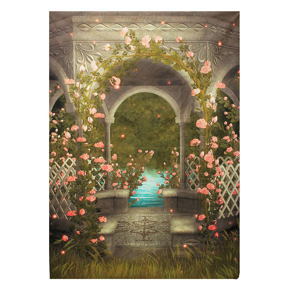 5x7FT Castle Photography Background Wedding Photo Studio Vinyl Backdrop Flowers