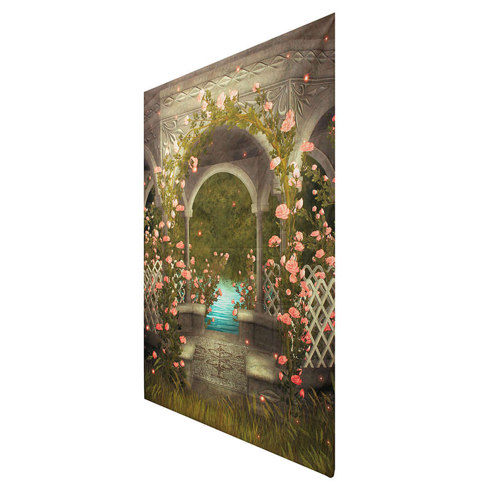 5x7FT Castle Photography Background Wedding Photo Studio Vinyl Backdrop Flowers